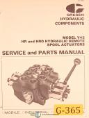 Gresen V42, HR and HRO Hydraulic Remote Spool Actuators Manual 1981